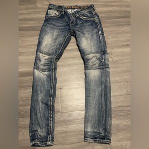 Mens Rock Revival Rafael Slim Taper Jeans